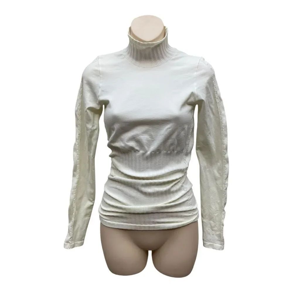 Vintage Y2K Guess Ivory Turtleneck Sweater Size M/L Stretch